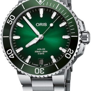 Oris Herrklocka 01 400 7769 4157-07 8 22 09PEB Aquis Grön/Stål