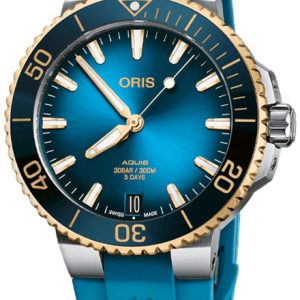 Oris Herrklocka 01 400 7769 6355-07 4 22 75FC Aquis Blå/Gummi Ø41.5