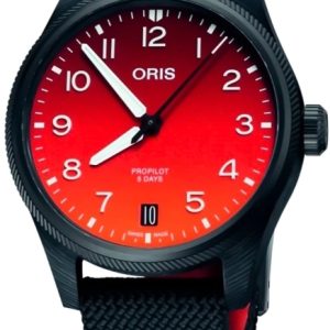 Oris Herrklocka 01 400 7784 8786-Set Propilot Röd/Textil Ø41 mm