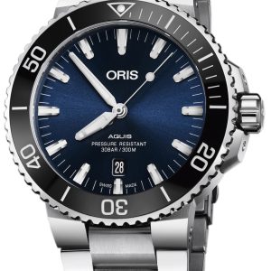 Oris Herrklocka 01 733 7730 4135-07 8 24 05PEB Aquis Blå/Stål