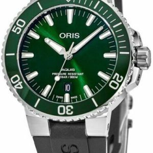 Oris Herrklocka 01 733 7766 4157-07 4 22 64FC Aquis Grön/Gummi