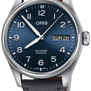 Oris Herrklocka 01 752 7760 4065-07 3 22 05LC Big Crown Blå/Textil