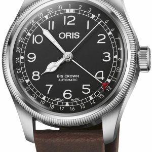 Oris Herrklocka 01 754 7785 4084-Set Big Crown Svart/Läder Ø40 mm