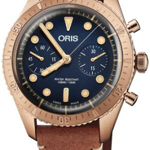 Oris Herrklocka 01 771 7744 3185-Set LS Diving Blå/Läder Ø43 mm