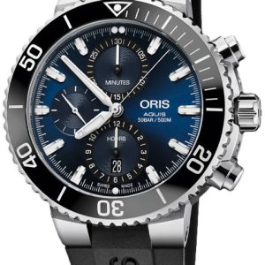 Oris Herrklocka 01 774 7743 4155-07 4 24 64EB Diving Blå/Gummi