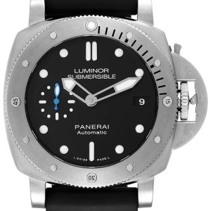 Panerai Herrklocka PAM00682 Luminor Submersible Svart/Gummi Ø42 mm