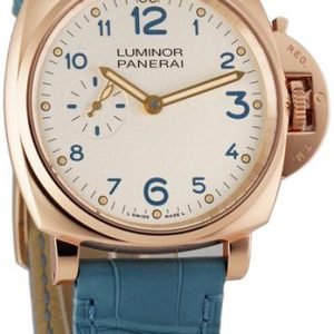 Panerai Herrklocka PAM00741 Luminor Champagnefärgad/Läder Ø42 mm