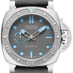 Panerai Herrklocka PAM01225 Submersible Grå/Textil Ø44 mm