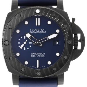 Panerai Herrklocka PAM01232 Submersible Blå/Gummi Ø44 mm