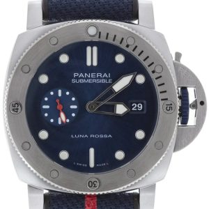 Panerai Herrklocka PAM01391 Submersible Blå/Textil Ø44 mm