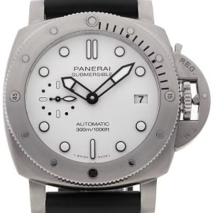 Panerai Herrklocka PAM02223 Submersible Vit/Gummi Ø42 mm