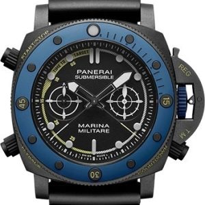 Panerai Herrklocka PAM02239 Submersible Svart/Gummi Ø47 mm