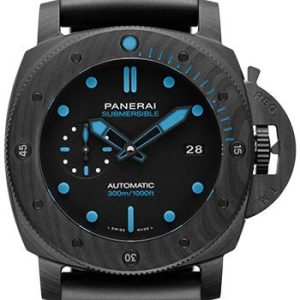 Panerai Herrklocka PAM02616 Submersible Svart/Gummi Ø47 mm