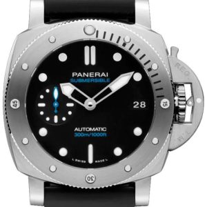 Panerai Herrklocka PAM02973 Submersible Svart/Gummi Ø42 mm