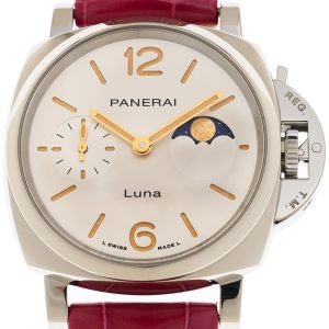 Panerai PAM01180 Luminor Due Vit/Läder Ø38 mm