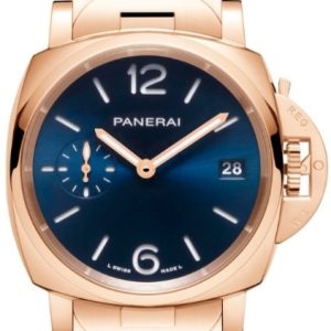 Panerai PAM01182 Luminor Due Blå/18 karat roséguld Ø38 mm