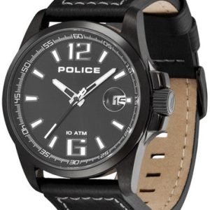 Police Herrklocka P12591JSUB02 Svart/Läder Ø44 mm