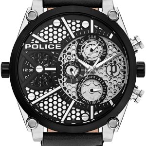 Police Herrklocka PL15381JSTB.04A Vigor Silverfärgad/Läder Ø51 mm