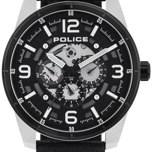 Police Herrklocka PL15663JSTB.02 Svart/Läder Ø48 mm