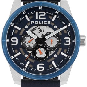 Police Herrklocka PL15663JSTBL3 Blå/Läder Ø48 mm