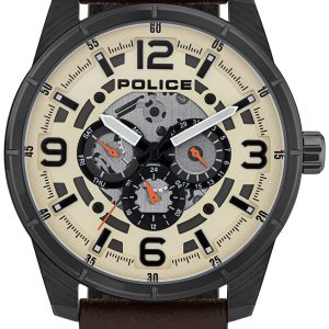 Police Herrklocka PL15663JSU.14 Vit/Läder Ø48 mm