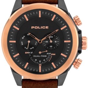 Police Herrklocka PL15970JSUR02 Svart/Läder Ø50 mm