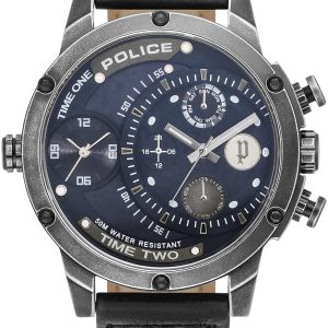 Police Herrklocka PL15982JSQ.03 Adder Blå/Läder Ø49 mm