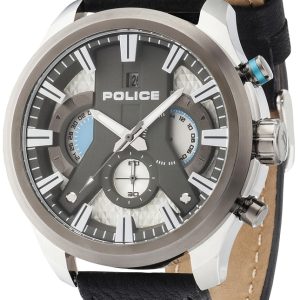 Police Herrklocka R1471668003 Cyclone Grå/Läder Ø48 mm