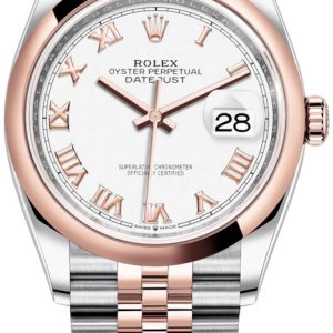 Rolex Damklocka 126201-0015 Datejust 36 Vit/18 karat roséguld Ø36 mm