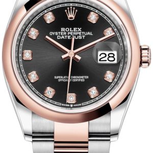 Rolex Damklocka 126201-0020 Datejust 36 Svart/18 karat roséguld Ø36