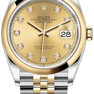 Rolex Damklocka 126203-0017 Datejust 36 Gulguldstonad/18 karat gult