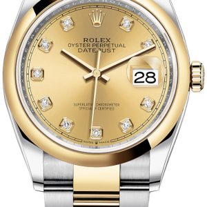 Rolex Damklocka 126203-0018 Datejust 36 Gulguldstonad/18 karat gult