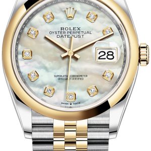 Rolex Damklocka 126203-0023 Datejust 36 Vit/18 karat gult guld Ø36 mm