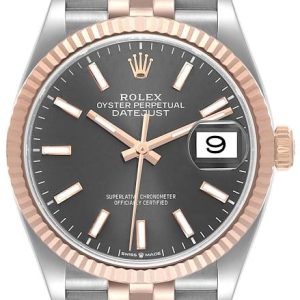 Rolex Damklocka 126231-0013 Datejust 36 Grå/18 karat roséguld Ø36