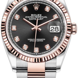 Rolex Damklocka 126231-0020 Datejust 36 Svart/18 karat roséguld Ø36