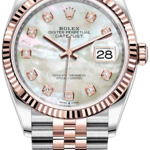 Rolex Damklocka 126231-0021 Datejust 36 Vit/18 karat roséguld Ø36 mm