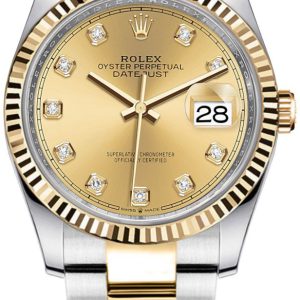 Rolex Damklocka 126233-0018 Datejust 36 Gulguldstonad/18 karat gult