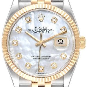 Rolex Damklocka 126233-0023 Datejust 36 Vit/18 karat gult guld Ø36 mm