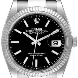 Rolex Damklocka 126234-0016 Datejust 36 Svart/Stål Ø36 mm