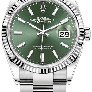 Rolex Damklocka 126234-0052 Datejust 36 Grön/Stål Ø36 mm