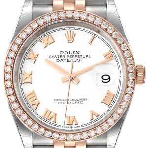 Rolex Damklocka 126281RBR-0003 Datejust 36 Vit/18 karat roséguld