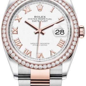 Rolex Damklocka 126281RBR-0004 Datejust 36 Vit/18 karat roséguld