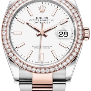 Rolex Damklocka 126281RBR-0006 Datejust 36 Vit/18 karat roséguld