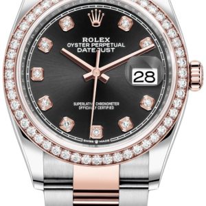 Rolex Damklocka 126281RBR-0008 Datejust 36 Svart/18 karat roséguld