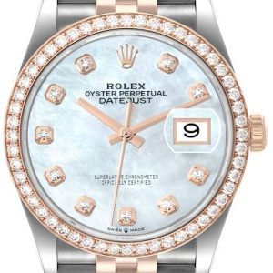 Rolex Damklocka 126281RBR-0009 Datejust 36 Vit/18 karat roséguld