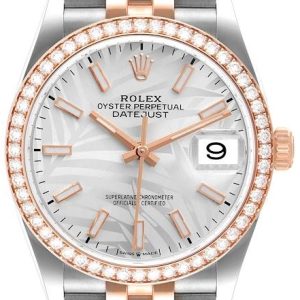 Rolex Damklocka 126281RBR-0019 Datejust 36 Silverfärgad/18 karat