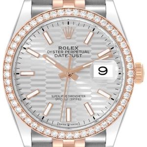 Rolex Damklocka 126281RBR-0021 Datejust 36 Silverfärgad/18 karat