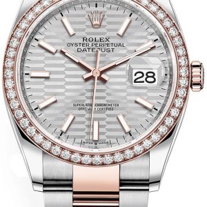 Rolex Damklocka 126281RBR-0022 Datejust 36 Silverfärgad/18 karat