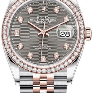 Rolex Damklocka 126281RBR-0029 Datejust 36 Grå/18 karat roséguld