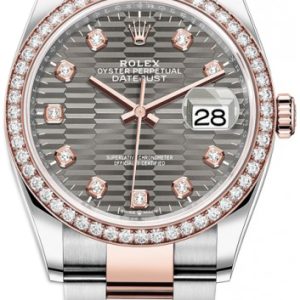 Rolex Damklocka 126281RBR-0030 Datejust 36 Grå/18 karat roséguld